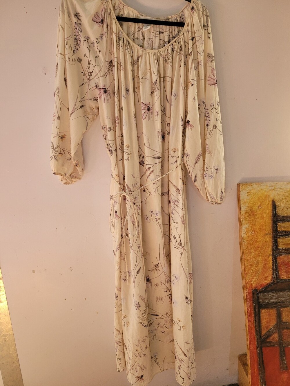 H&M XL Cream Floral Boho Maxi Dress - Picture 2 of 9